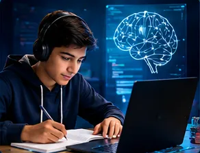 Student underlining command words in an exam question